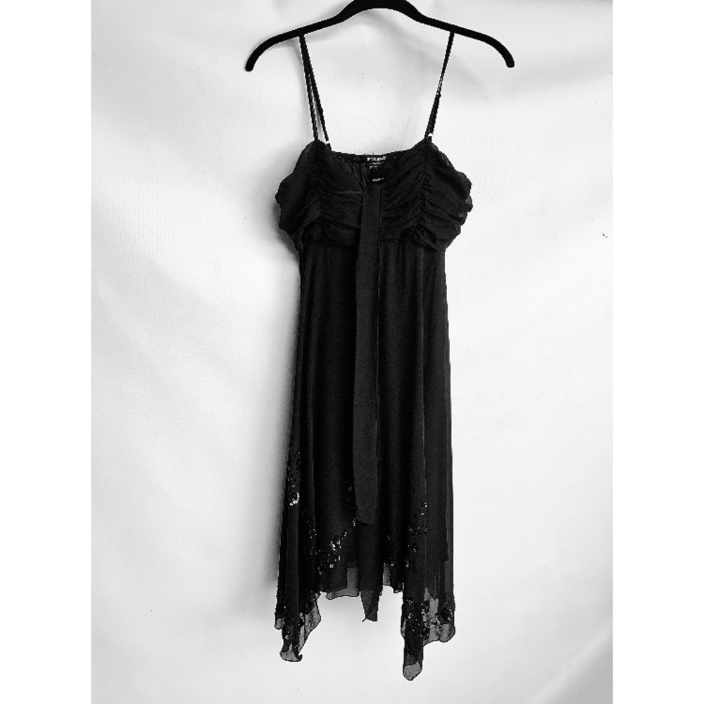 Front Tie Dress w/ sequin embellishment at hem